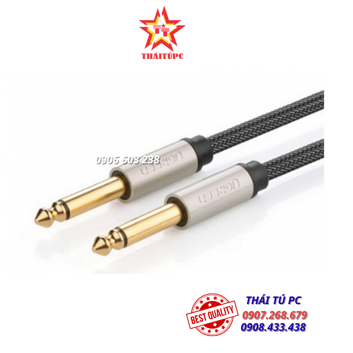 CÁP ÂM THANH 2 ĐẦU 6.5/6.35MM MONO/24K/OFC-26AWG BỌC LƯỚI CHỐNG RUNG, LOẠI NGẮN 2 MÉT UGREEN 10638 (MÀU ĐEN) CÁP ÂM THANH 2 ĐẦU 6.5/6.35MM MONO/24K/OFC-26AWG BỌC LƯỚI CHỐNG RUNG, LOẠI NGẮN 2 MÉT UGREEN 10638 (MÀU ĐEN)