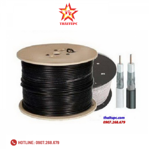 Cáp camera + dây nguồn Watashi RG59+2C WCP 082 - Cuộn 100M (đen/trắng)