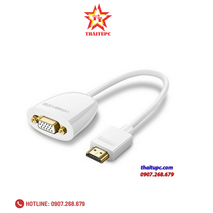 Cáp chuyển đổi HDMI to VGA không hỗ trợ Audio Ugreen 40252 chính hãng Cáp chuyển đổi HDMI to VGA không hỗ trợ Audio Ugreen 40252 chính hãng