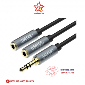 Cáp Loa Audio 3.5mm 1 ra 2 UNITEK (Y-C 956ABK)