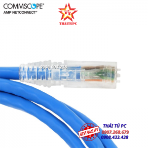 CÁP MẠNG CHÍNH HÃNG AMP/COMMSCOPE, U/UTP, CAT.6, CM (PVC), MÀU XANH DƯƠNG, 1.5M