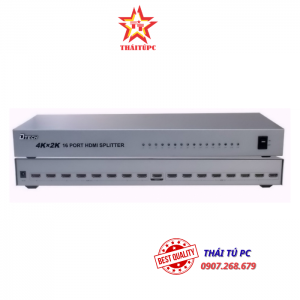 Bộ chia HDMI 1 ra 16 cổng hỗ trợ 4Kx2K 3D chính hãng Dtech DT-7416
