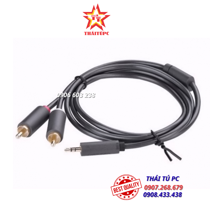 CÁP AUDIO 1 RA 2 RCA (JACK 3.5MM RA 2 ĐẦU HOA SEN) 5M UGREEN 10513 CHÍNH HÃNG CÁP AUDIO 1 RA 2 RCA (JACK 3.5MM RA 2 ĐẦU HOA SEN) 5M UGREEN 10513 CHÍNH HÃNG