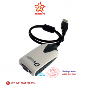 Cáp chuyển đổi USB sang VGA Dtech DT-6510