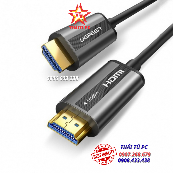CÁP HDMI 2.0 SỢI QUANG DÀI 100M HỖ TRỢ 4K@60HZ HDR CAO CẤP UGREEN 50222 CÁP HDMI 2.0 SỢI QUANG DÀI 100M HỖ TRỢ 4K@60HZ HDR CAO CẤP UGREEN 50222