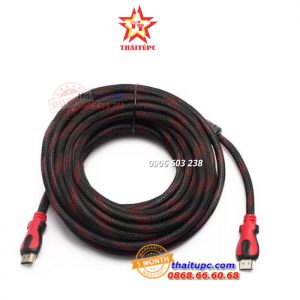 Dây cáp tín hiệu 2 đầu HDMI YH-19 chuẩn 1.4 chống nhiễu 15M (Đen phối đỏ)