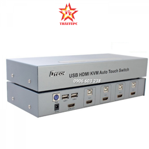 KVM Switch HDMI 4 vào 1 hỗ trợ full HD, 3D Dtech DT-8141